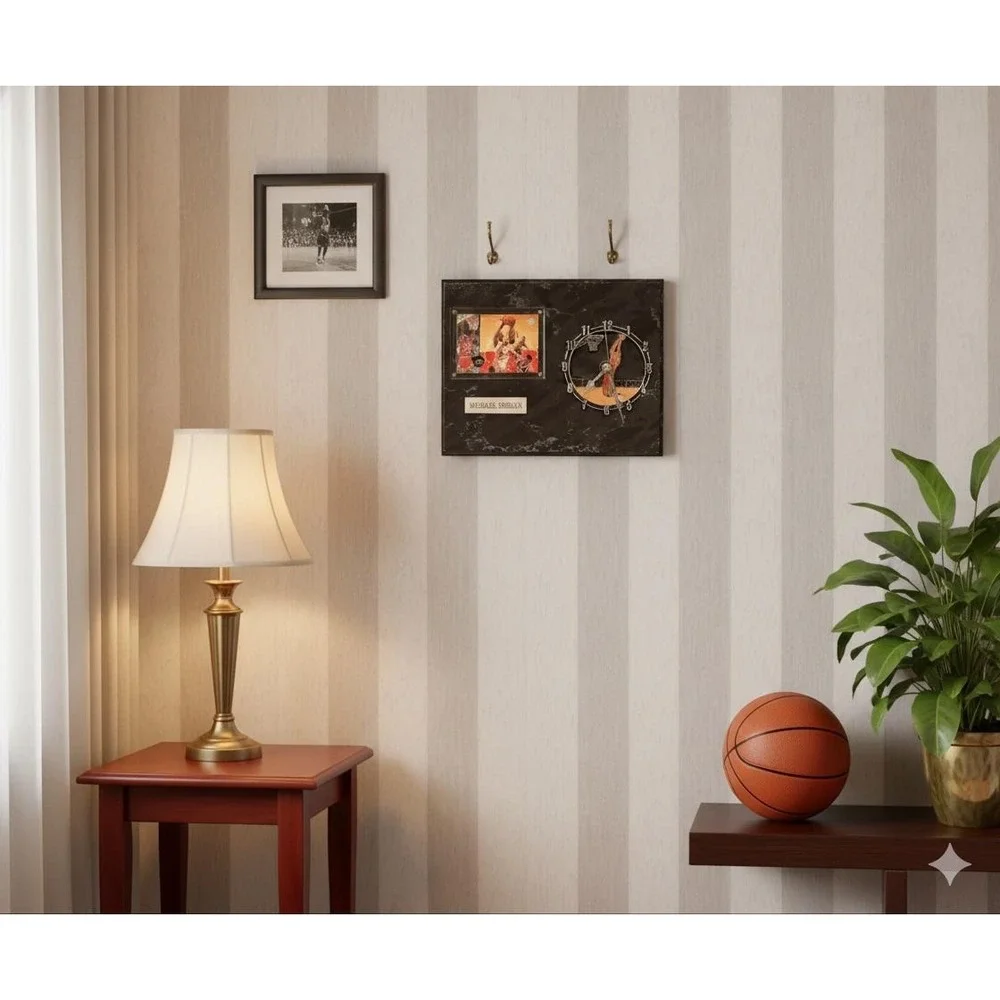 Vintage 1994 Michael Jordan Wood Wall Clock With Trading Card, Works